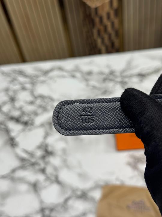 HERME_S PREMIUM BELT WITH OG BOX DUST BAG TAN H49