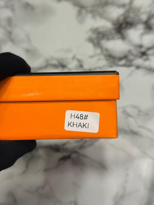 HERME_S PREMIUM BELT WITH OG BOX DUST BAG KHAKI H48