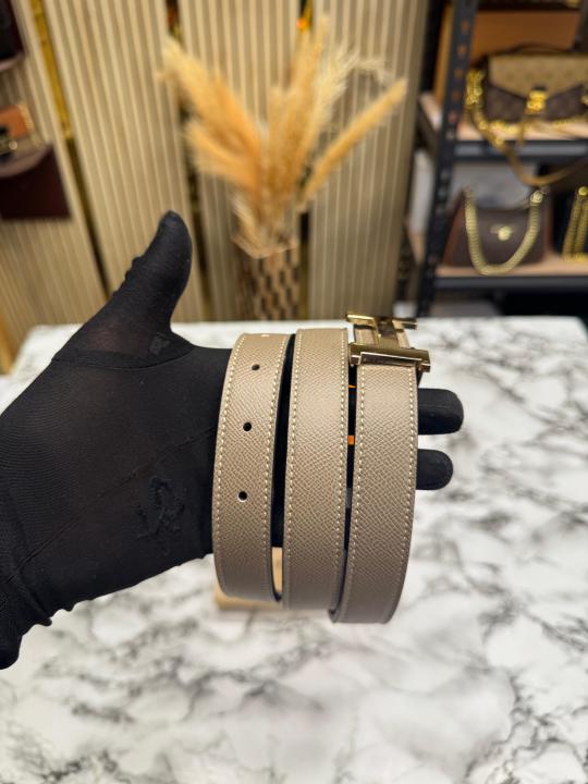 HERME_S PREMIUM BELT WITH OG BOX DUST BAG KHAKI H48