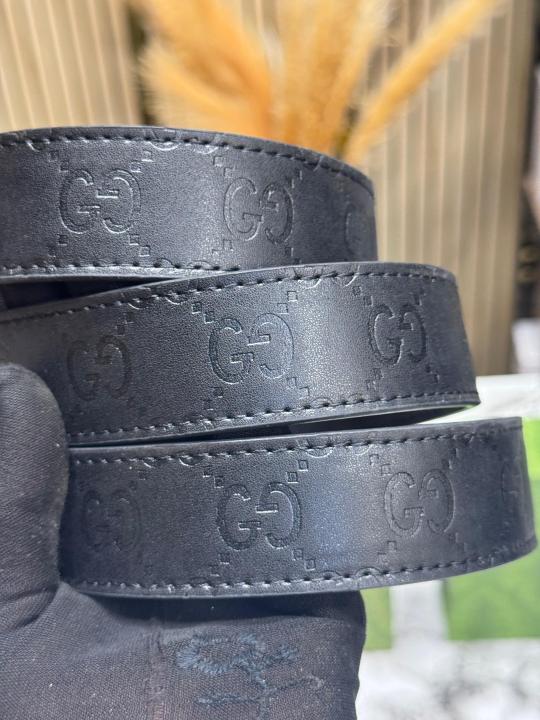 GUCC_I BLACK EMBOSSED BELT COMBO SNAKE-STYLE BUCKLE INCLUDES BOX DUST BAG AND CARRY BAG (12)