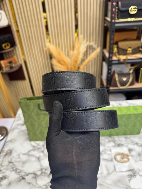 GUCC_I BLACK EMBOSSED BELT COMBO SNAKE-STYLE BUCKLE INCLUDES BOX DUST BAG AND CARRY BAG (12)