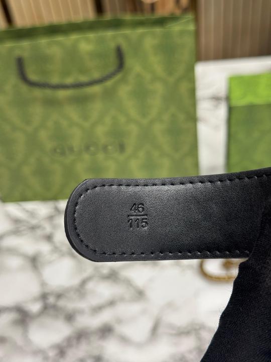 GUCC_I BLACK EMBOSSED BELT COMBO SNAKE-STYLE BUCKLE INCLUDES BOX DUST BAG AND CARRY BAG (12)