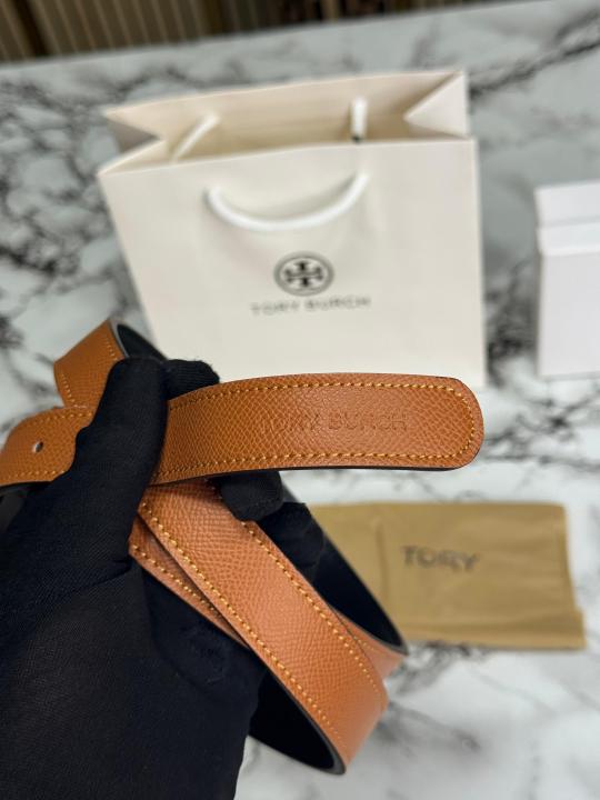 TORY_BURCH PREMIUM QUALITY BELT WITH OG BOX DUST BAG & CARRY BAG T58 TAN