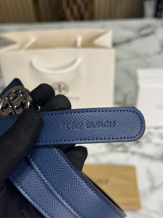 TORRY BURCH PREMIUM QUALITY BELT WITH OG BOX DUST BAG & CAARY BAG T57 BLUE