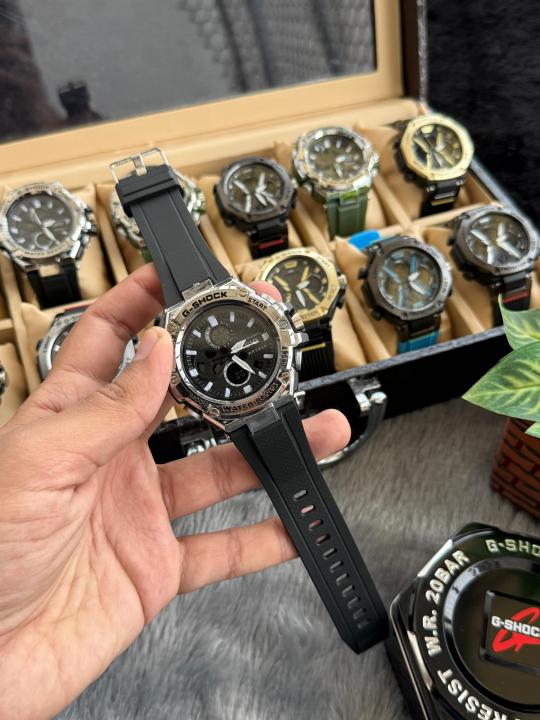 Casio Gshock Digital Analog Black Silver W205
