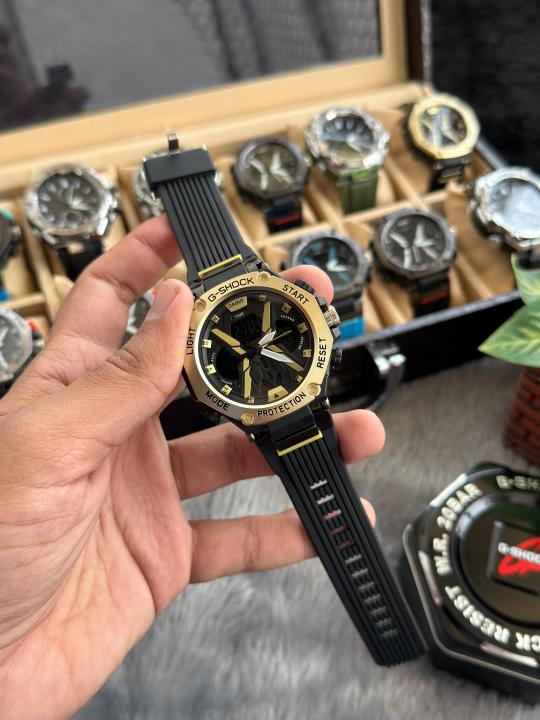 Casio Gshock Digital Analog Gold Black W211