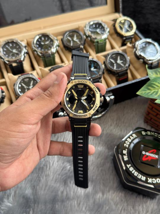 Casio Gshock Digital Analog Gold Black W211