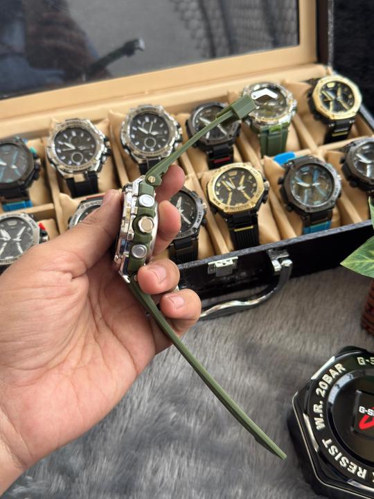 Casio Gshock Green Silver Digital Analog W206