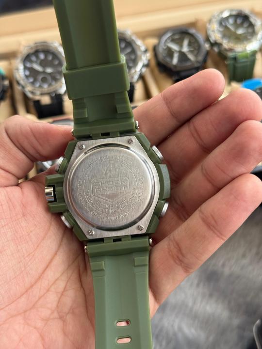 Casio Gshock Green Silver Digital Analog W206