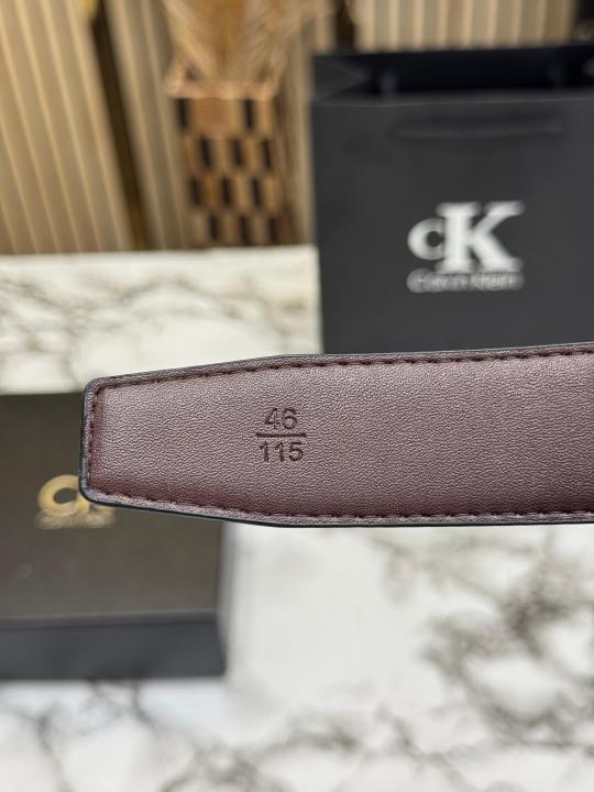 Calvin_Klein Black Leather Belt With Signature CK Initial Buckle With Box Dust Bag Including Carry Bag (11-2)