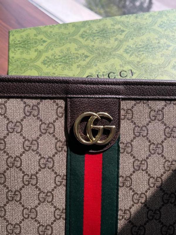 GUCC_I OPHIDIA BROWN UNISEX MESSENGER POUCH WITH OGBOX ETC
