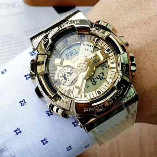 G SHOCK GA 110 METAL GOLD WHITE