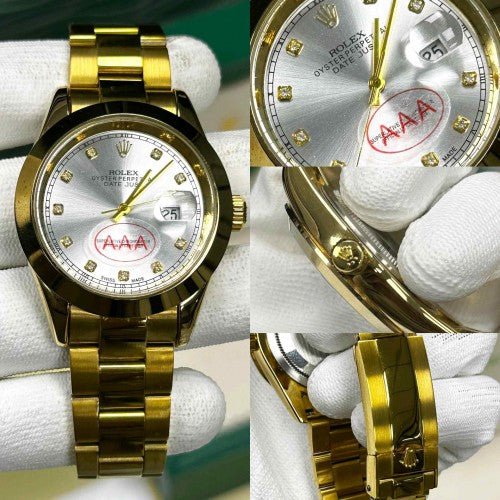 rollex_date just Gold white