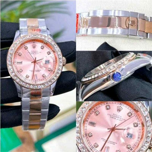 rollex_date just diamond to tone rose gold