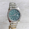 rollex_date just diamond silver green