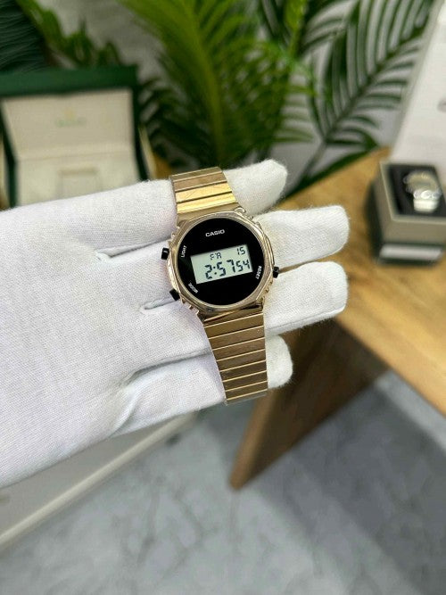 Casio vintage rose gold black dial