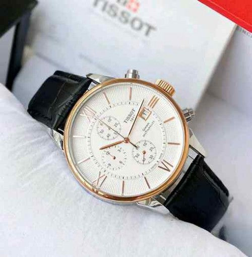 Tissot_ chemin slim formal rose white dail black leather