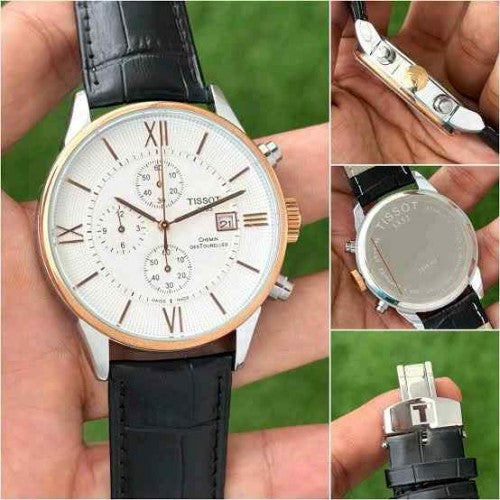 Tissot_ chemin slim formal rose white dail black leather