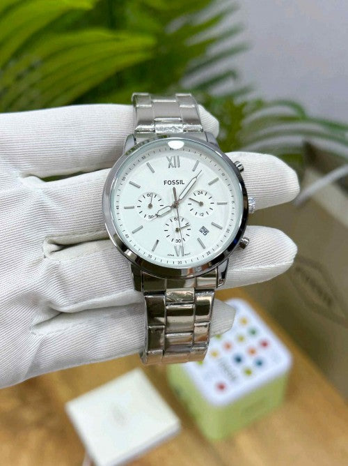 fossil_neutra silver WHITE chain chronograph series