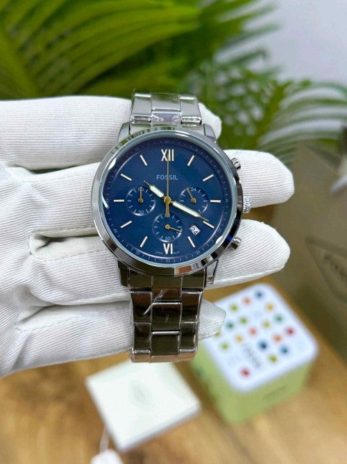 fossil_neutra silver blue  chain chronograph series