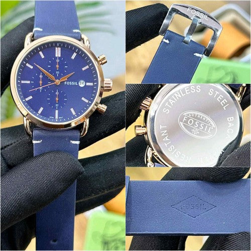 FOSSIL_ COMMUTER  ROSE GOLD  BLUE