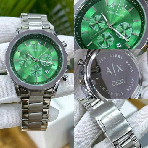 arma_exchange ax SILVER GREEN CHRONOGRAPH