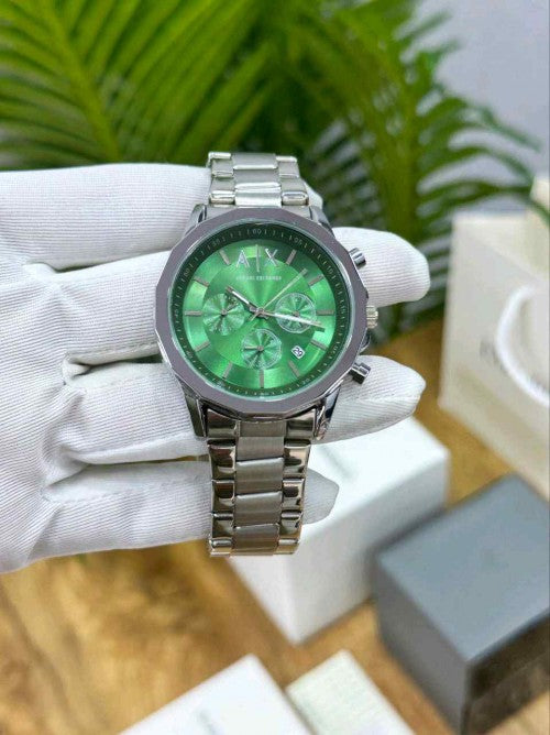 arma_exchange ax SILVER GREEN CHRONOGRAPH