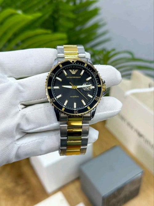 EMPORIO ARMA_ DIVER TO TONE GOLD BLACK