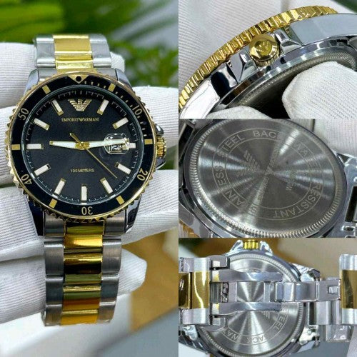 EMPORIO ARMA_ DIVER TO TONE GOLD BLACK