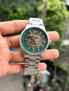 EMPORIO ARMA_ MECCANICO OPEN HEART SILVER GREEN