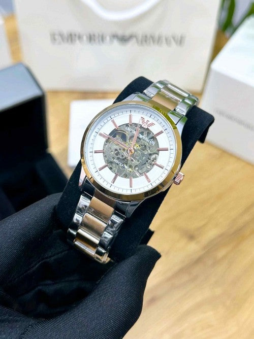 EMPORIO ARMA_ MECCANICO OPEN HEART TO TONE ROSE WHITE