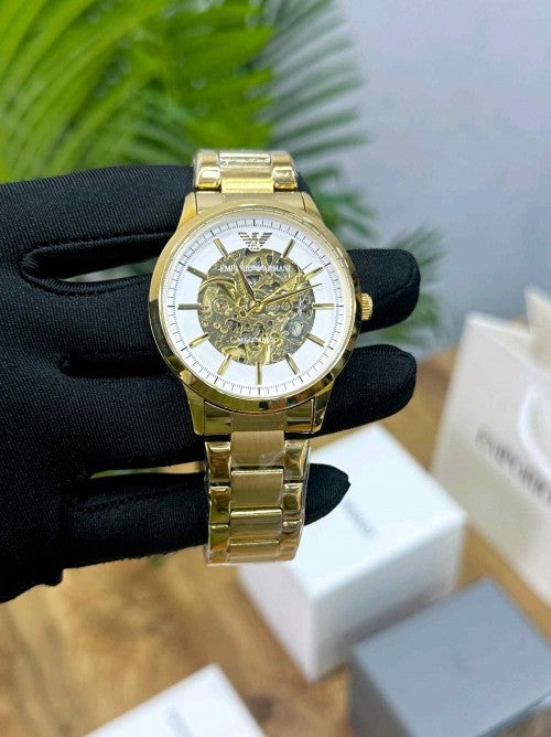 EMPORIO ARMA_ MECCANICO OPEN HEART GOLD WHITE
