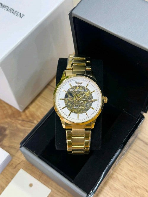 EMPORIO ARMA_ MECCANICO OPEN HEART GOLD WHITE