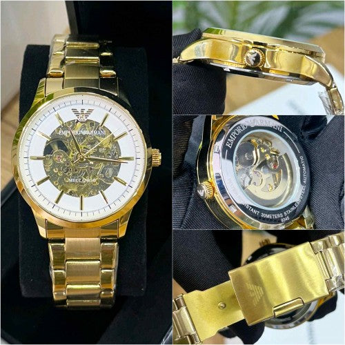 EMPORIO ARMA_ MECCANICO OPEN HEART GOLD WHITE