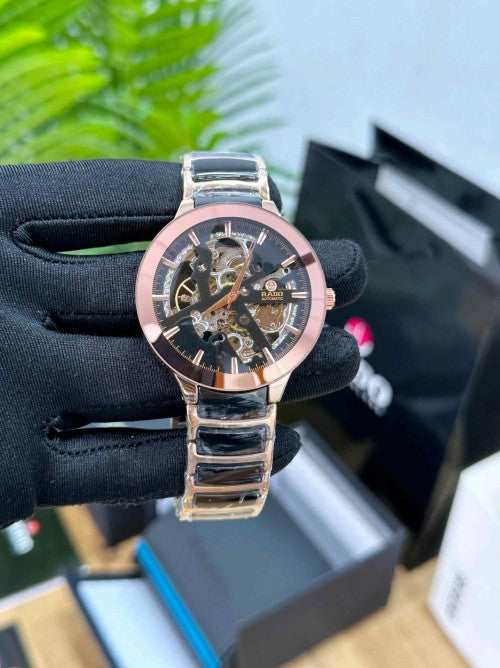 RADO_ CENTRIX AUTOMATIC OPEN HEART TO TONE ROSE BLACK