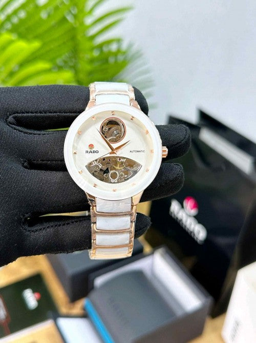 RADO_ CENTRIX AUTOMATIC OPEN HEART WHITE ROSE