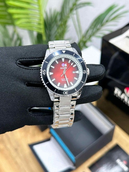 RADO_ CAPTAIN COOK SILVER RED