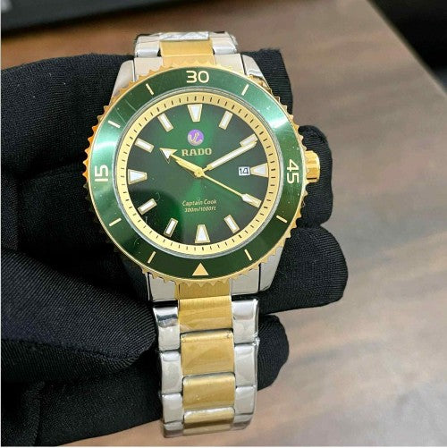 RADO_ CAPTAIN COOK TO TONE GOLD GREEN