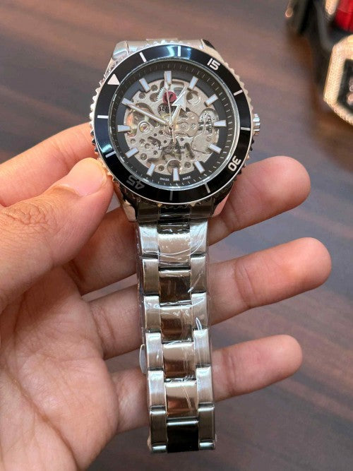 RADO_ CAPTAIN COOK SILVER BLACK  AUTOMATIC SKELETON