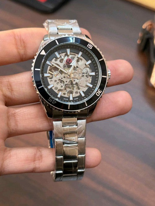 RADO_ CAPTAIN COOK SILVER BLACK  AUTOMATIC SKELETON