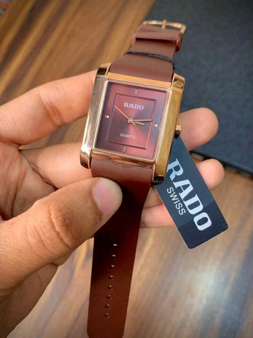 RADO_ SQUARE SLIM ROSE BROWM