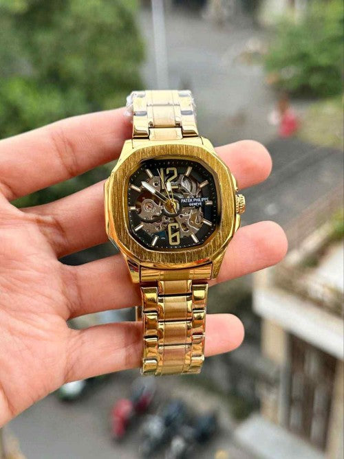 PATEK_ PHILIPPE_ AUTOMATIC OPEN HEART GOLD BLACK