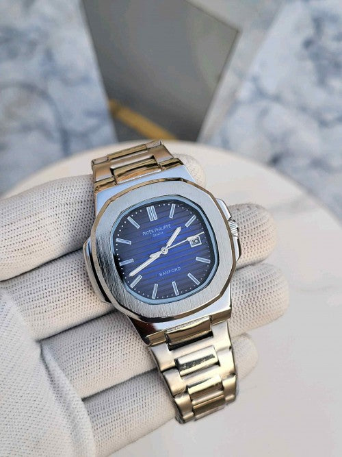 PATEK_ PHILLEPE_ QUARTZ SILVER BLUE