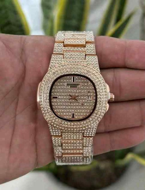 PATEK_ PHILIPPE_FULL ICED DIAMOND full rose