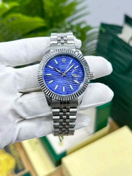 rolex_date just quartz silver blue