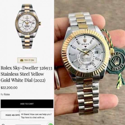 rolex_sky dweller quartz to tone  gold  silver