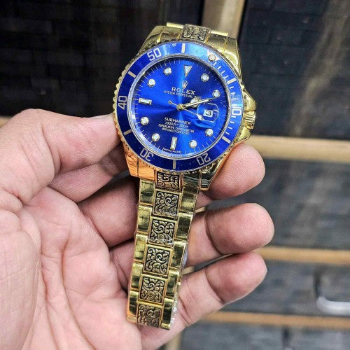 rolex_submariner gold blue vintage quartz