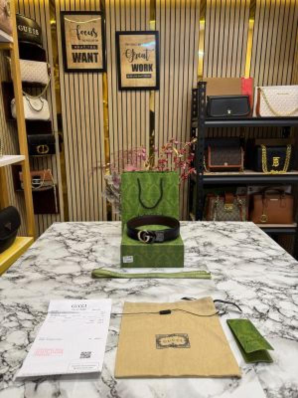GUCC_I GG Marmont Leather Belt Dual-Tone Buckle With Box Dust Bag And Carry Bag (15-2)