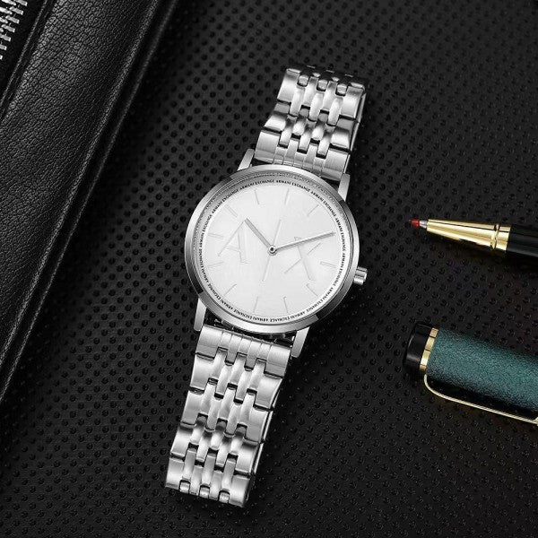 Arma i Exchange AX Silver White Premium Watch