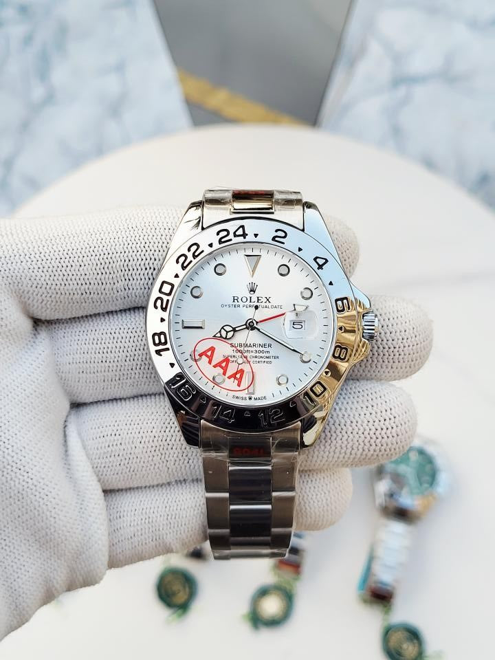 Role X Explorer Open Back Silver White Dial  AT383